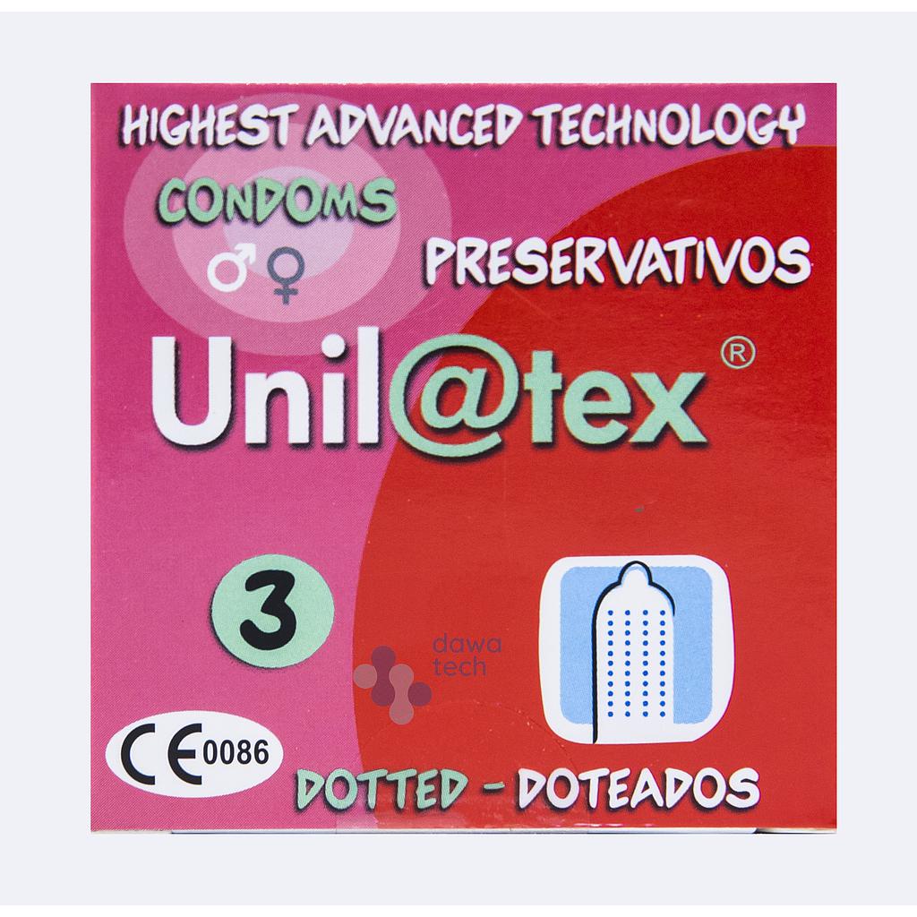 Condom Unilatex Dotted 3ps(1box=48ps)